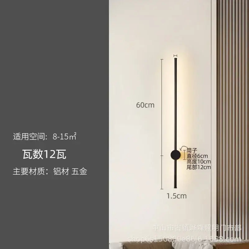 Modern black minimalist decorbites led strip wall lamp staircase light