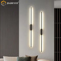 Modern black minimalist led strip wall lamp for living room