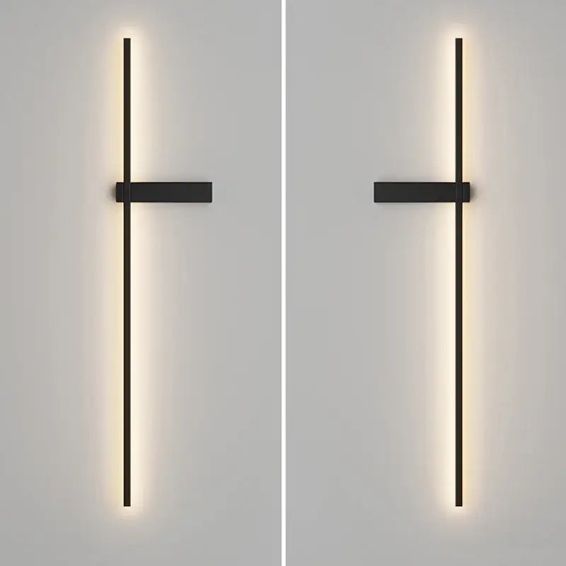 Modern black minimalist led wall lights for bedroom vertical sconce