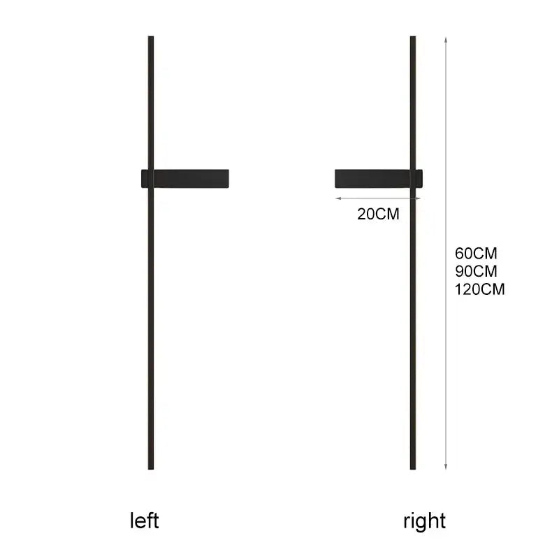 Modern black minimalist led wall lights for bedroom vertical sconce
