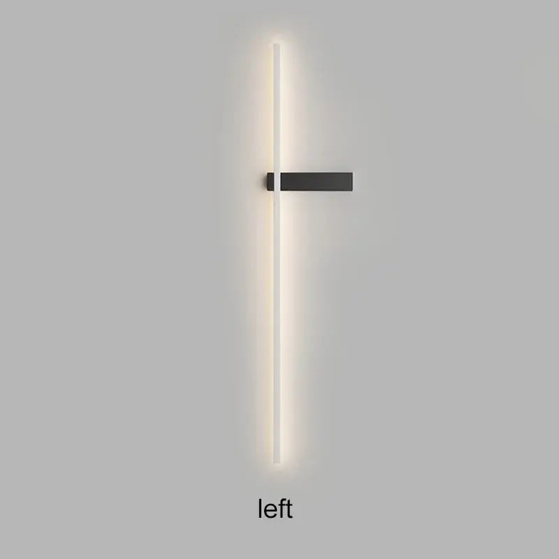 Modern black minimalist led wall lights for bedroom vertical sconce