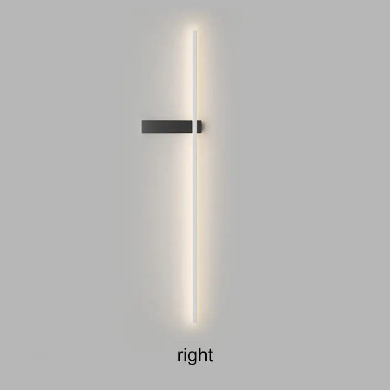 Modern black minimalist led wall lights for bedroom vertical sconce