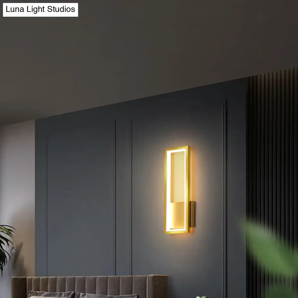 Modern black minimalist led wall sconce – foyer rectangular light