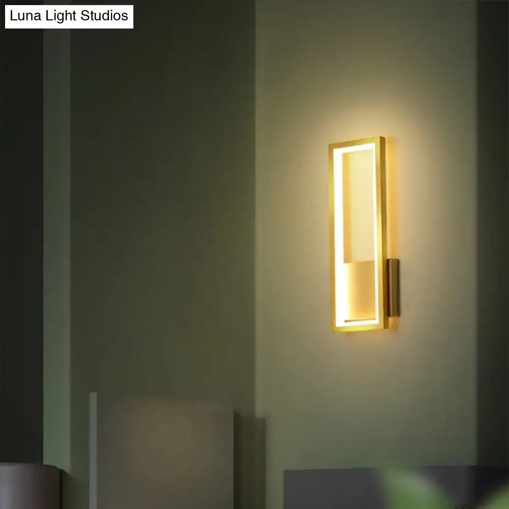 Modern black minimalist led wall sconce – foyer rectangular light