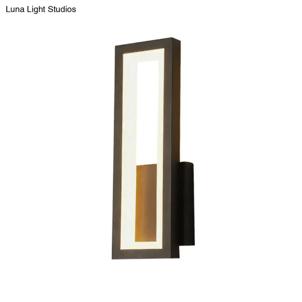 Modern black minimalist led wall sconce with acrylic bedside lighting