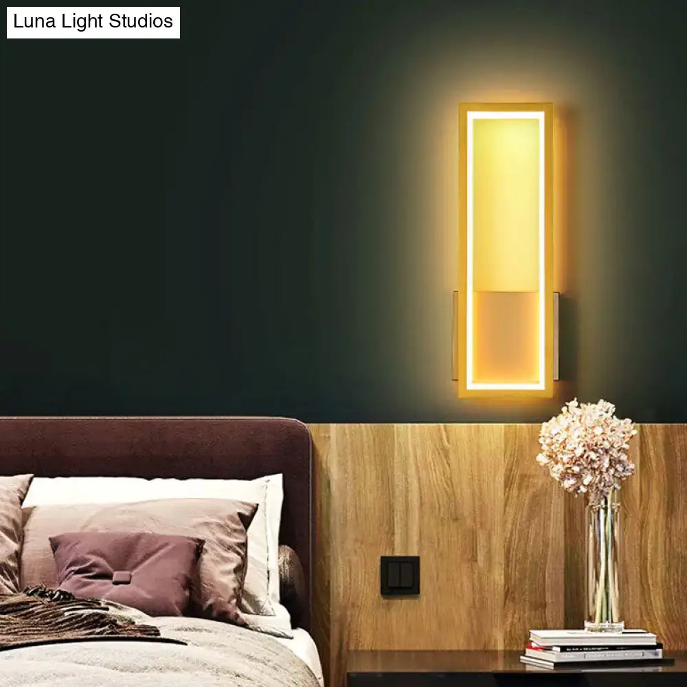 Modern black minimalist led wall sconce with acrylic bedside lighting
