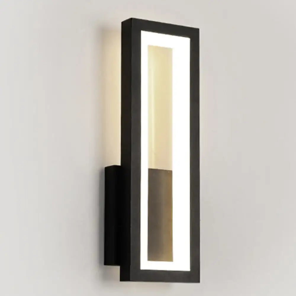 Modern black minimalist led wall sconce with acrylic bedside lighting