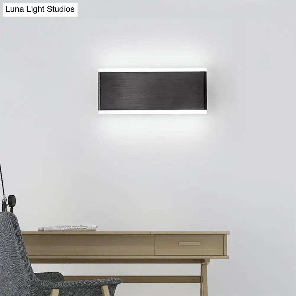 Modern black minimalist rectangle wall light fixture for dining room