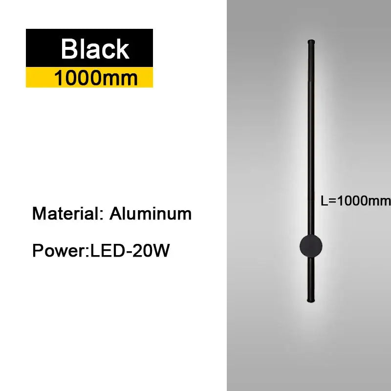 Modern black minimalist rotatable led wall lights for bedroom
