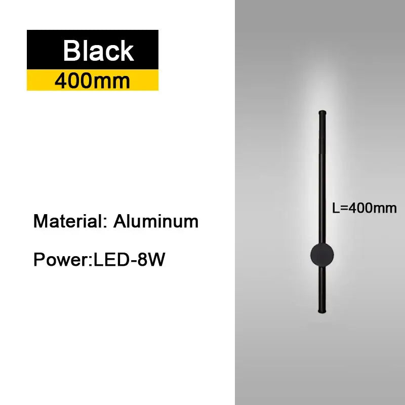 Modern black minimalist rotatable led wall lights for bedroom