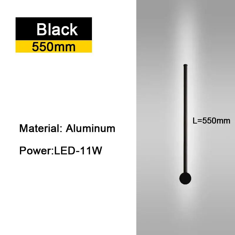 Modern black minimalist rotatable led wall lights for bedroom
