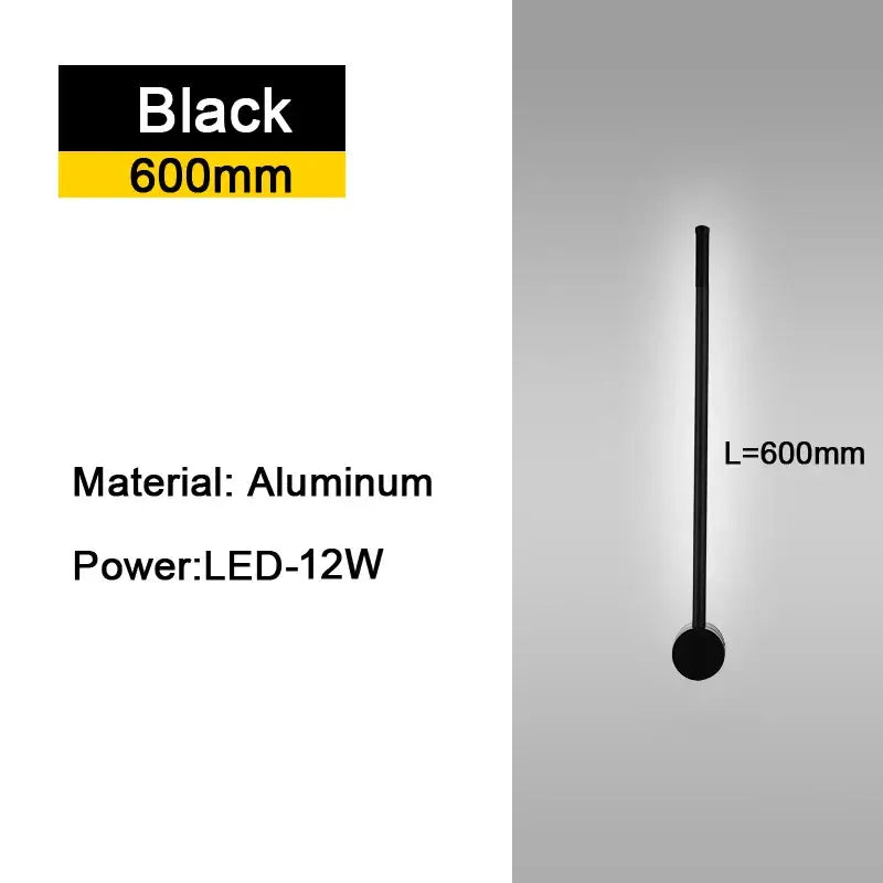 Modern black minimalist rotatable led wall lights for bedroom