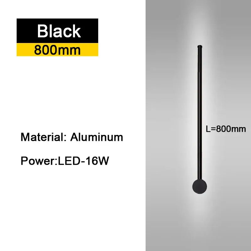 Modern black minimalist rotatable led wall lights for bedroom