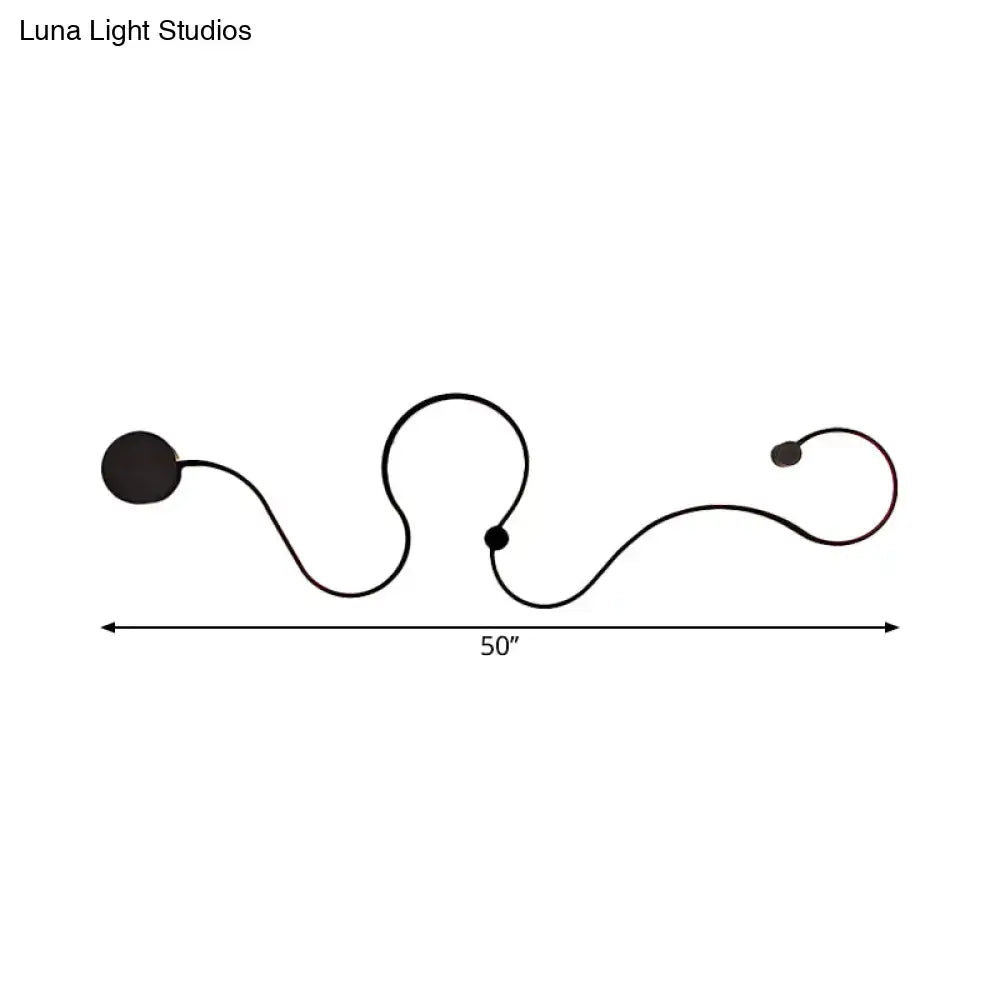 Modern black minimalist wall lamp – living room white light sconce