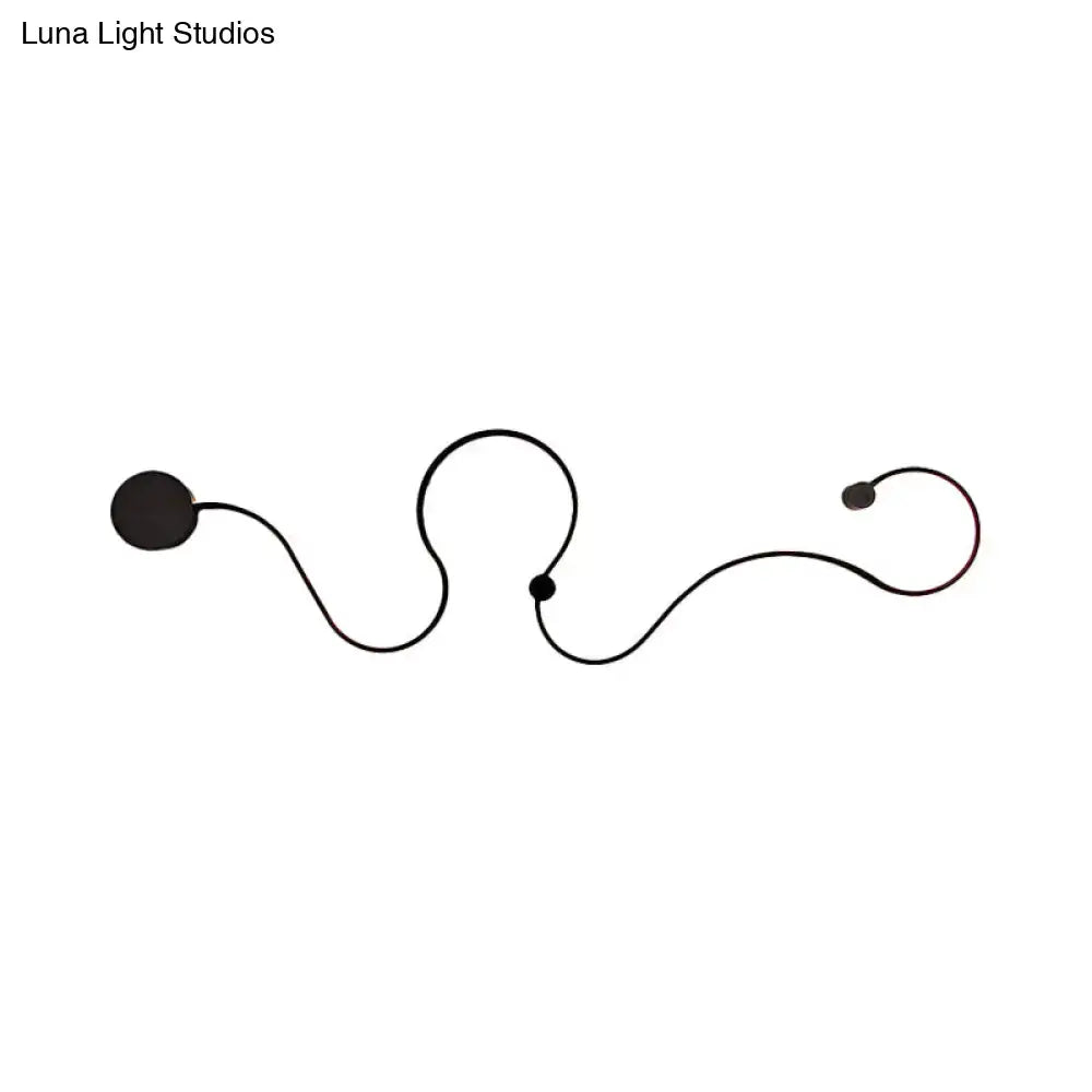 Modern black minimalist wall lamp – living room white light sconce
