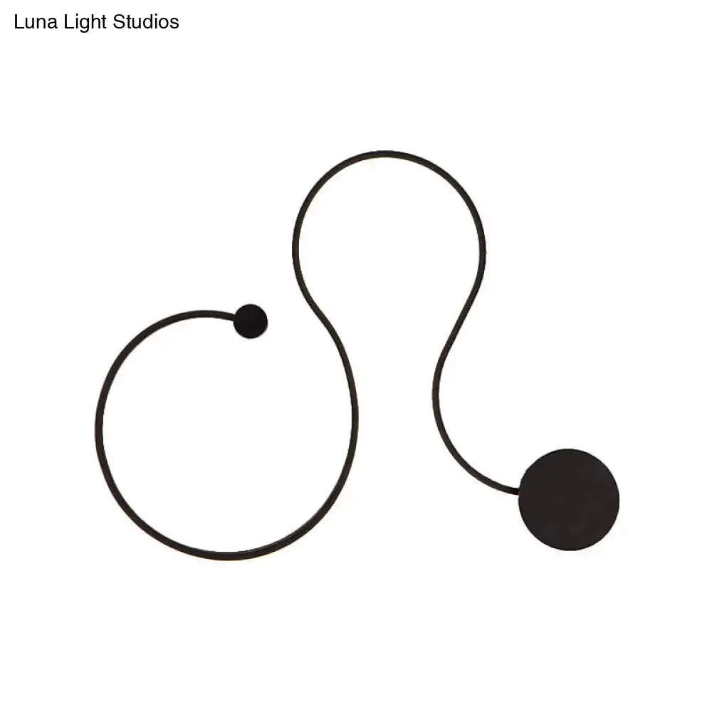 Modern black minimalist wall lamp – living room white light sconce