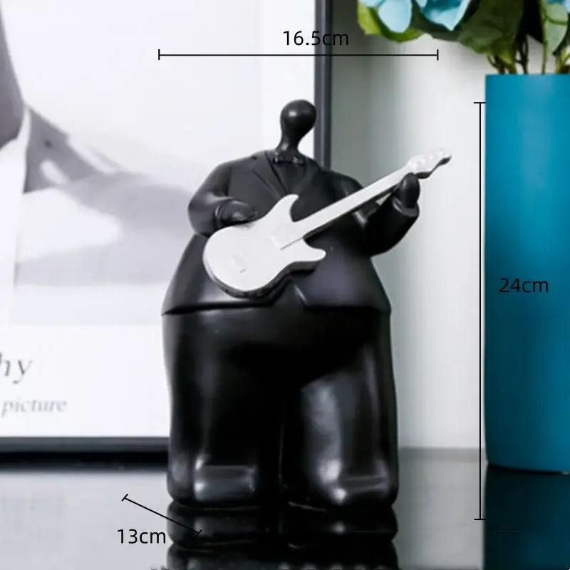 Modern black musical instrument band figurines living room decor