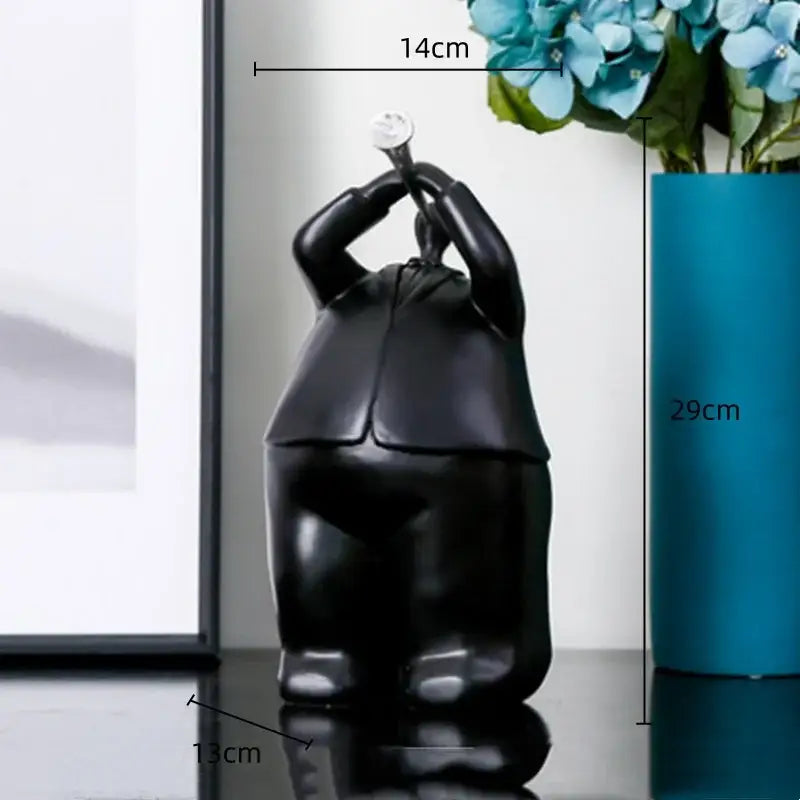 Modern black musical instrument band figurines living room decor