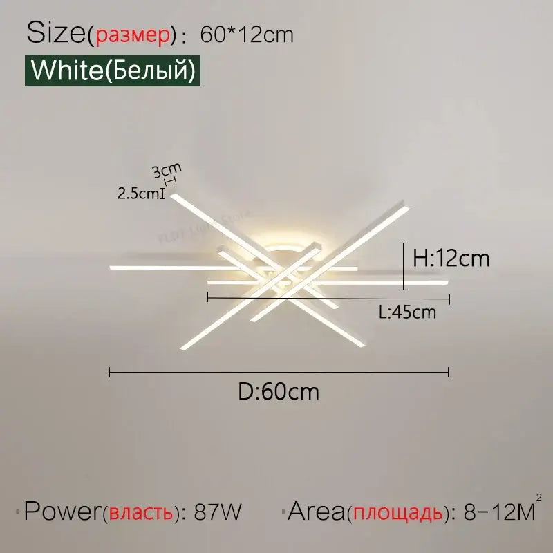 Modern black nordic led ceiling chandelier for living room
