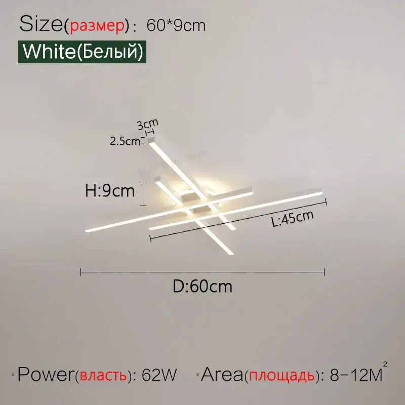 Modern black nordic led ceiling chandelier for living room