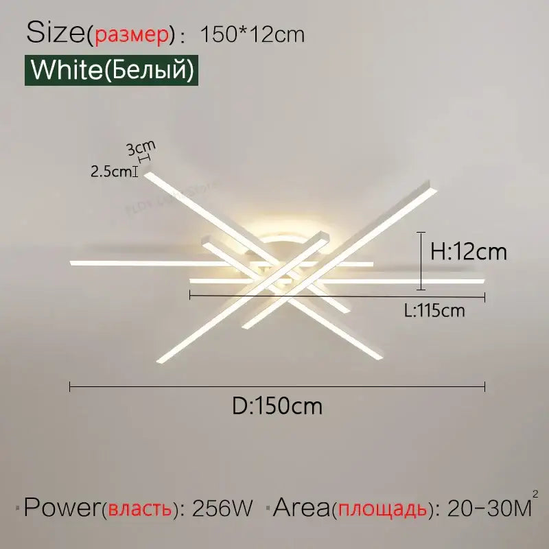 Modern black nordic led ceiling chandelier for living room