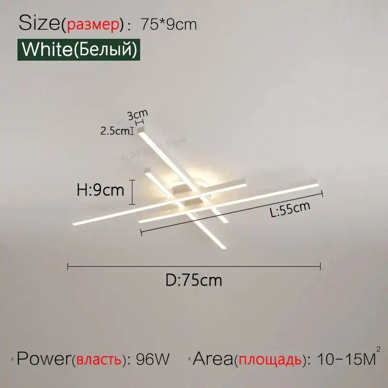 Modern black nordic led ceiling chandelier for living room