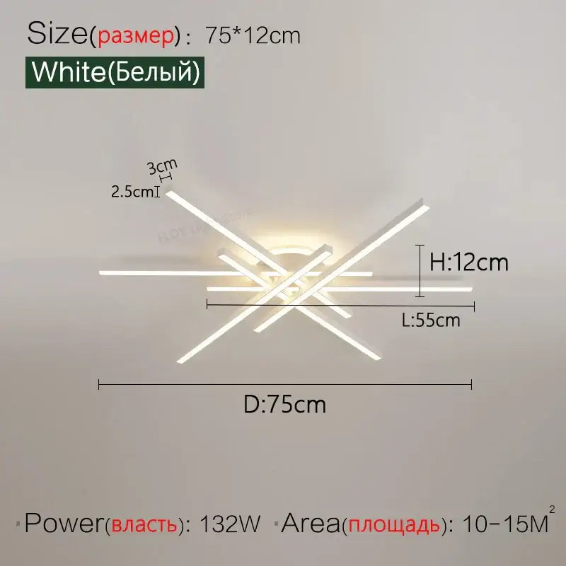 Modern black nordic led ceiling chandelier for living room