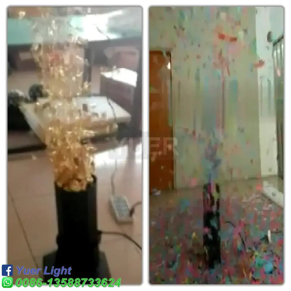 Modern black octagonal rgb confetti cannon stage light