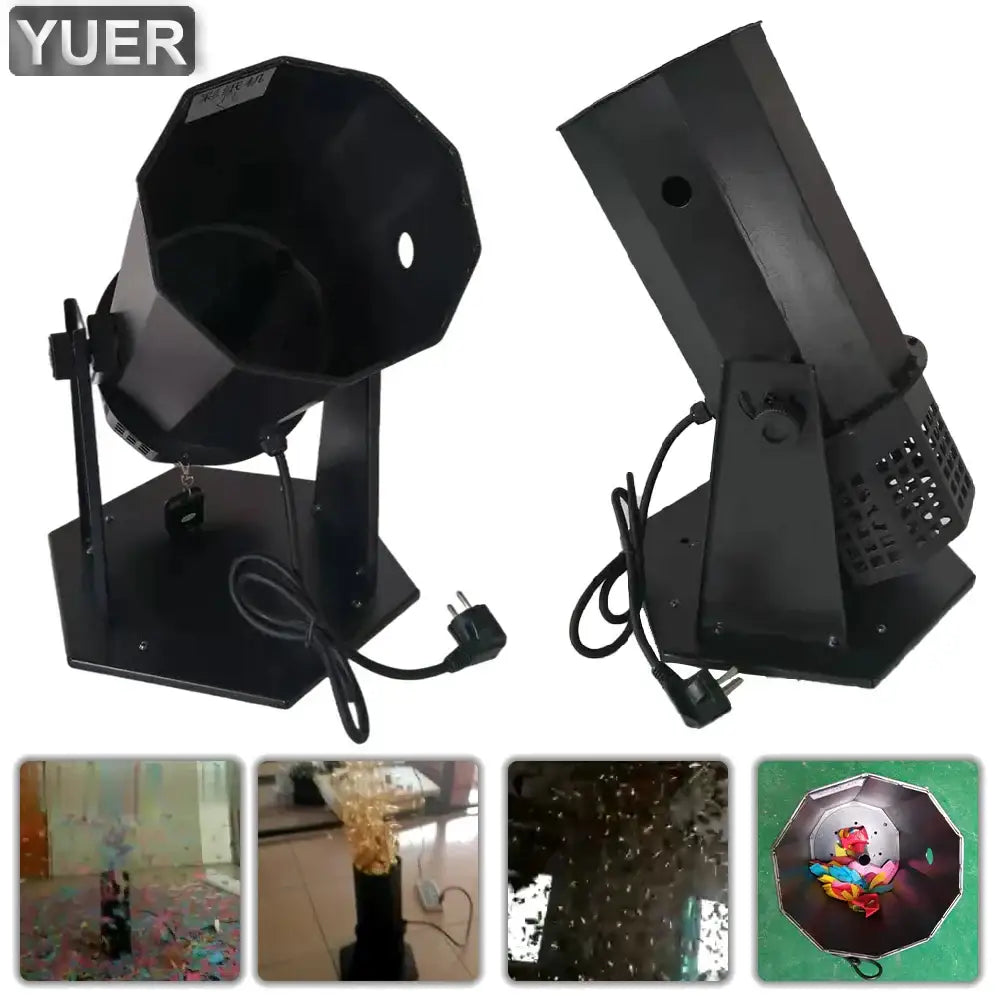 Modern black octagonal rgb confetti cannon stage light
