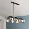Modern black orb shade pendant light kitchen smoked glass chandelier