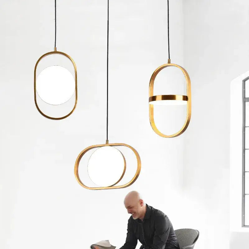 Modern black oval adjustable angle pendant light for dining room