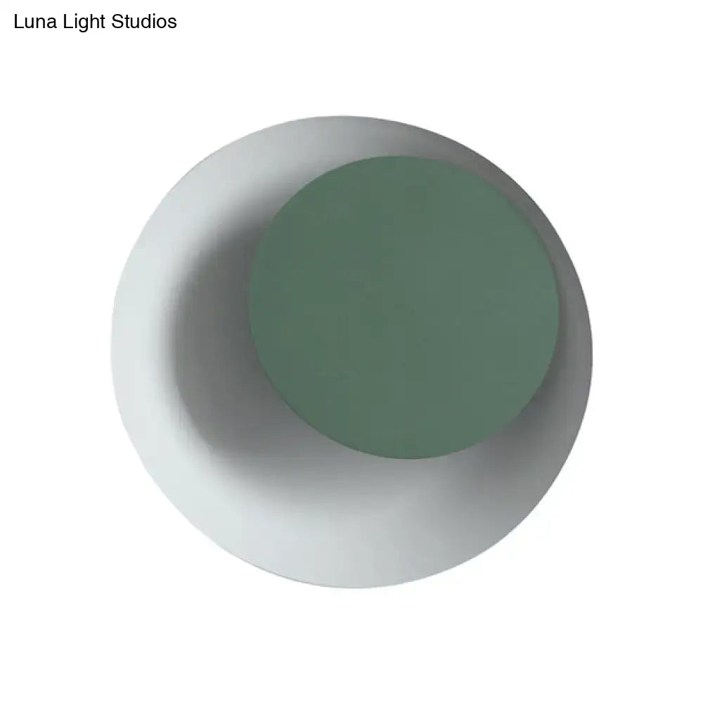 Modern black & pink circle sconce light bedroom wall fixture