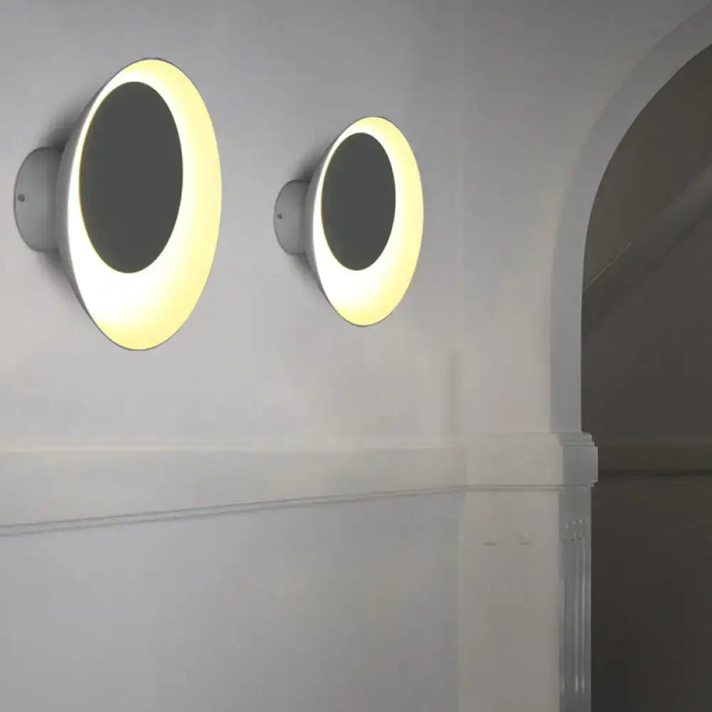 Modern black & pink circle sconce light bedroom wall fixture
