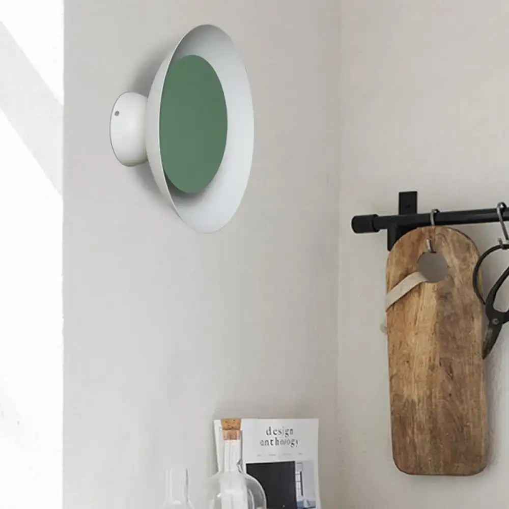 Modern black & pink circle sconce light bedroom wall fixture