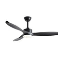 Modern black pure copper ceiling fan with led light and remote control