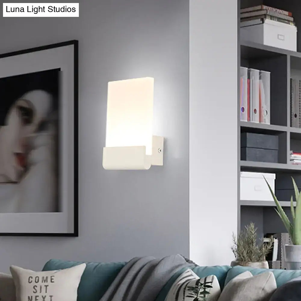 Modern black rectangle led wall sconce bedroom light bulb included