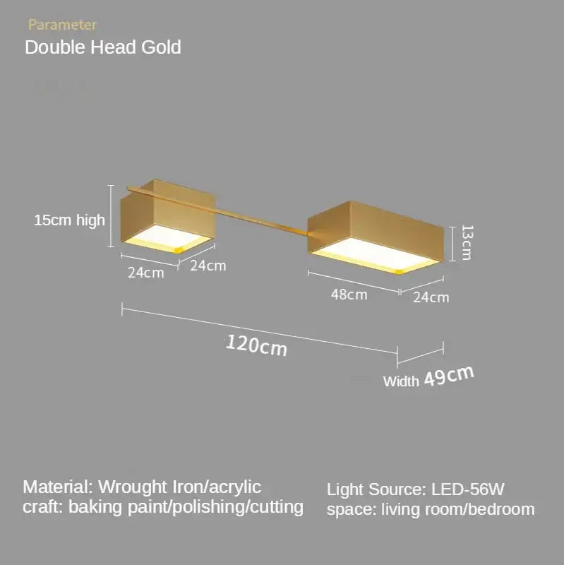 Modern black rectangular led ceiling lights for living room decoration