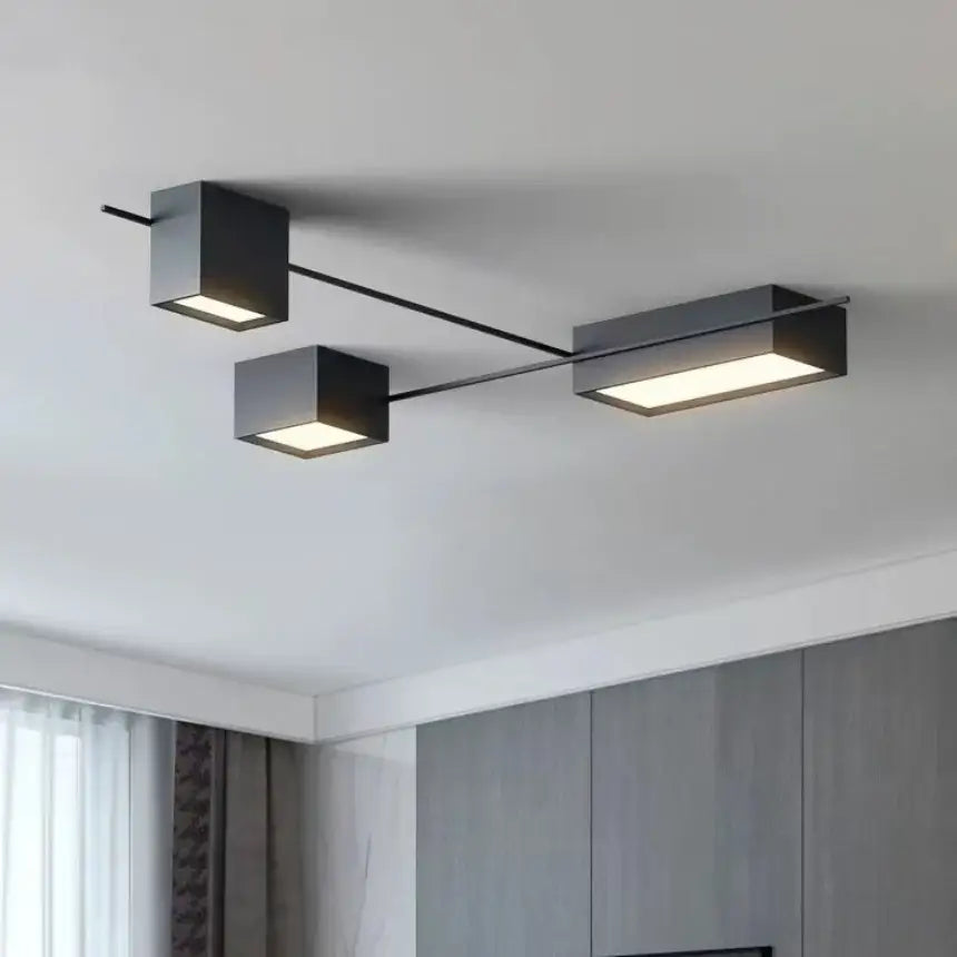 Modern black rectangular led ceiling lights for living room decoration