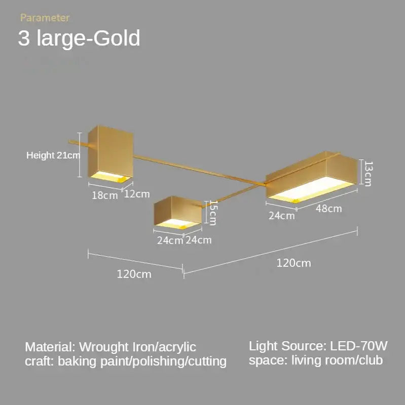 Modern black rectangular led ceiling lights for living room decoration