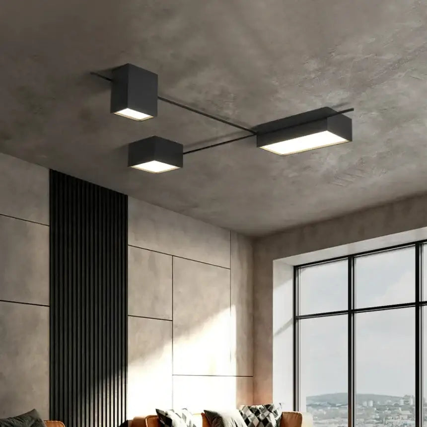 Modern black rectangular led ceiling lights for living room decoration