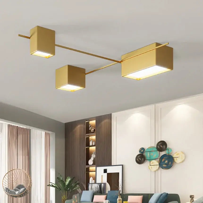 Modern black rectangular led ceiling lights for living room decoration