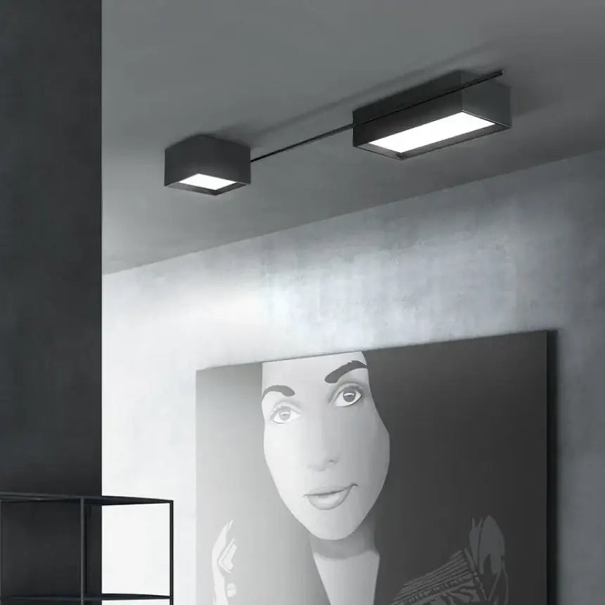 Modern black rectangular led ceiling lights for living room decoration