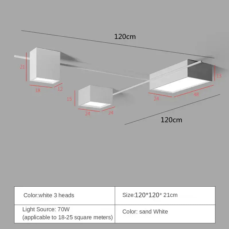 Modern black rectangular led ceiling lights for living room decoration