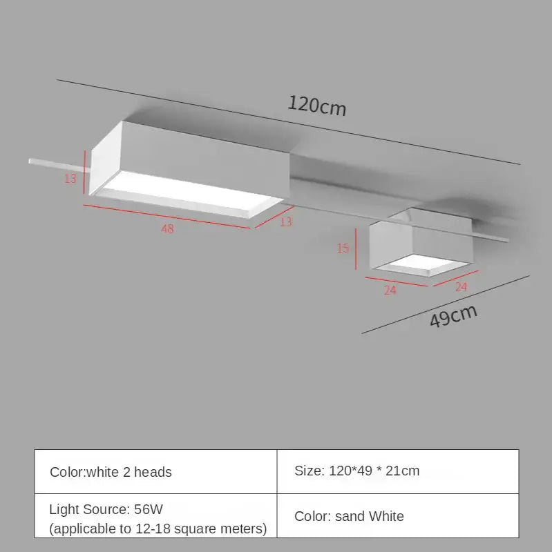 Modern black rectangular led ceiling lights for living room decoration