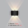 Modern black rectangular led wall lamp living room ambient light