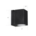 Modern black rectangular mini led wall sconce patio light