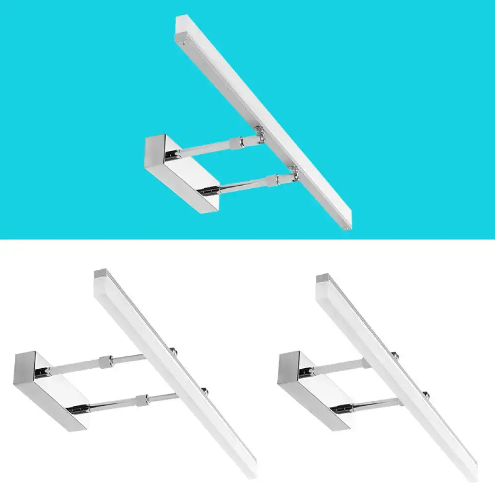 Modern black retractable stick vanity sconce light bathroom fixture