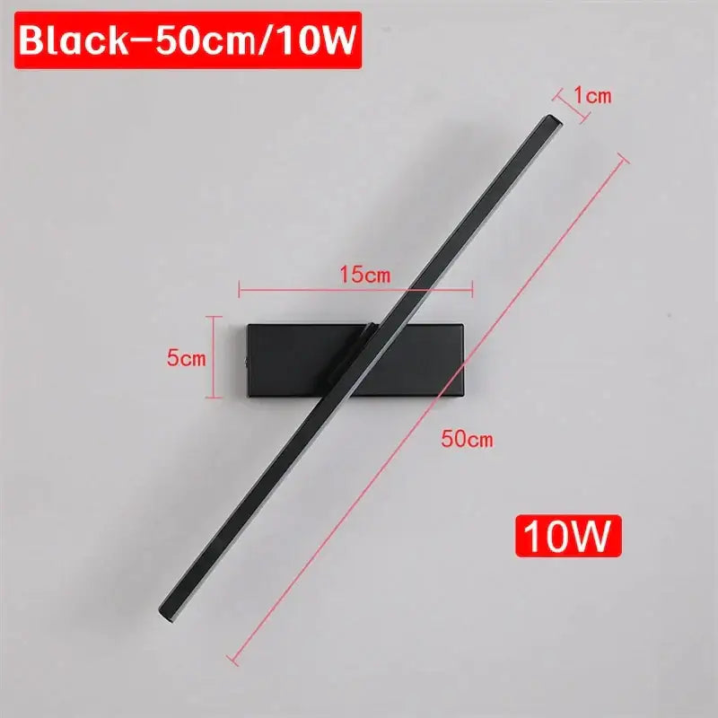 Modern black rotatable led wall sconce bedroom light fixture