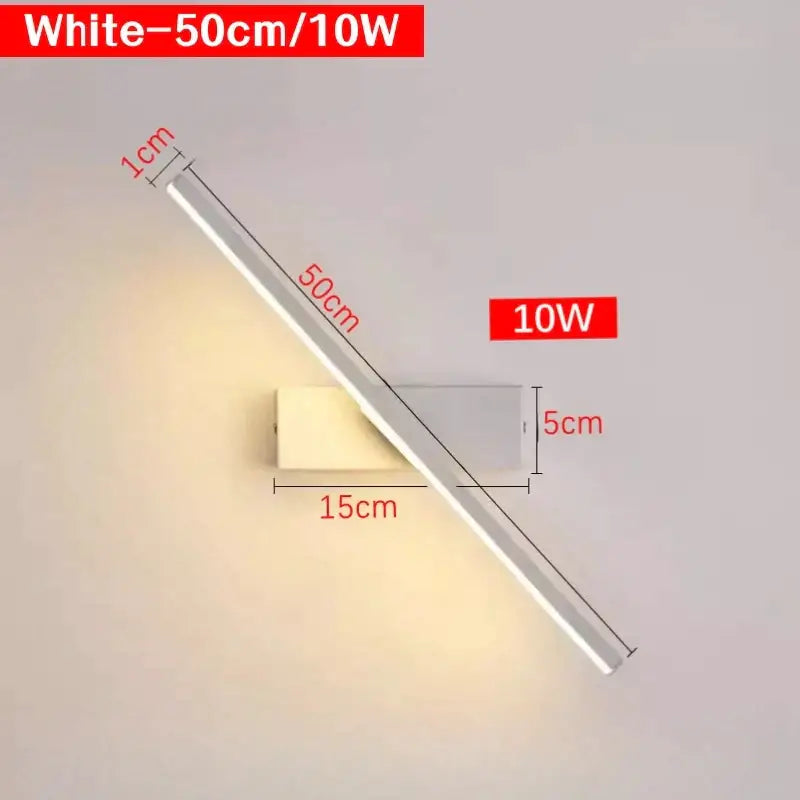 Modern black rotatable led wall sconce bedroom light fixture