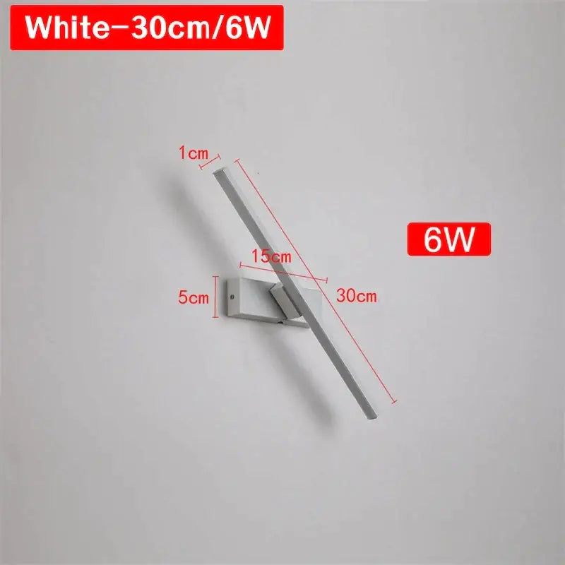 Modern black rotatable led wall sconce bedroom light fixture